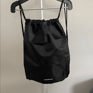 Balenciaga Black Nylon Drawstring Bag
